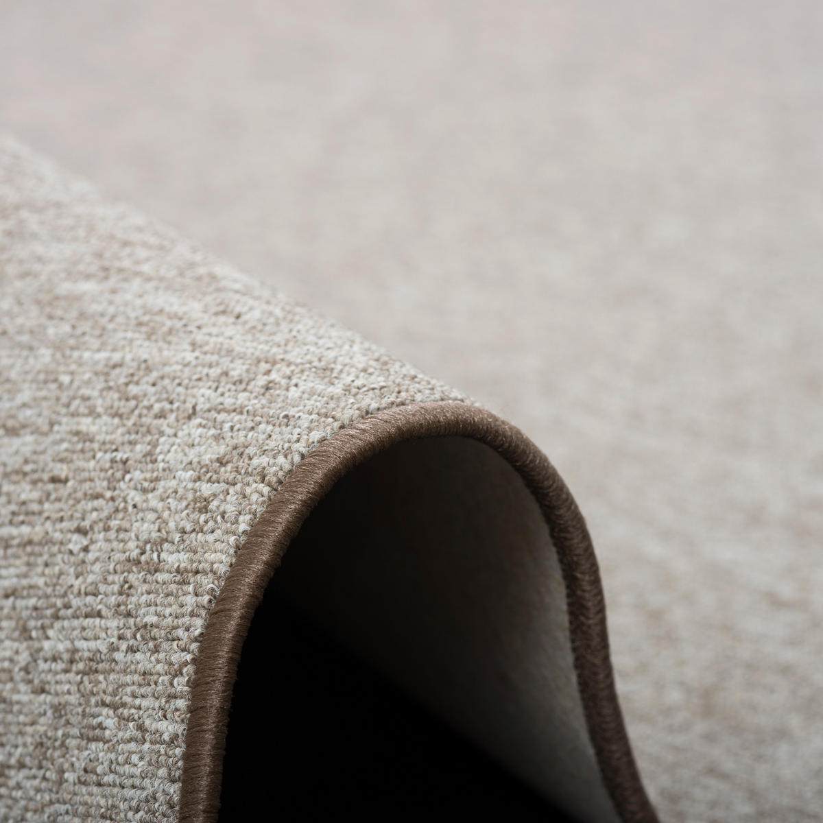FEINSCHLINGEN VELOUR TEPPICH STRONG RUND - Taupe, Textil (133/133cm) - Snapstyle