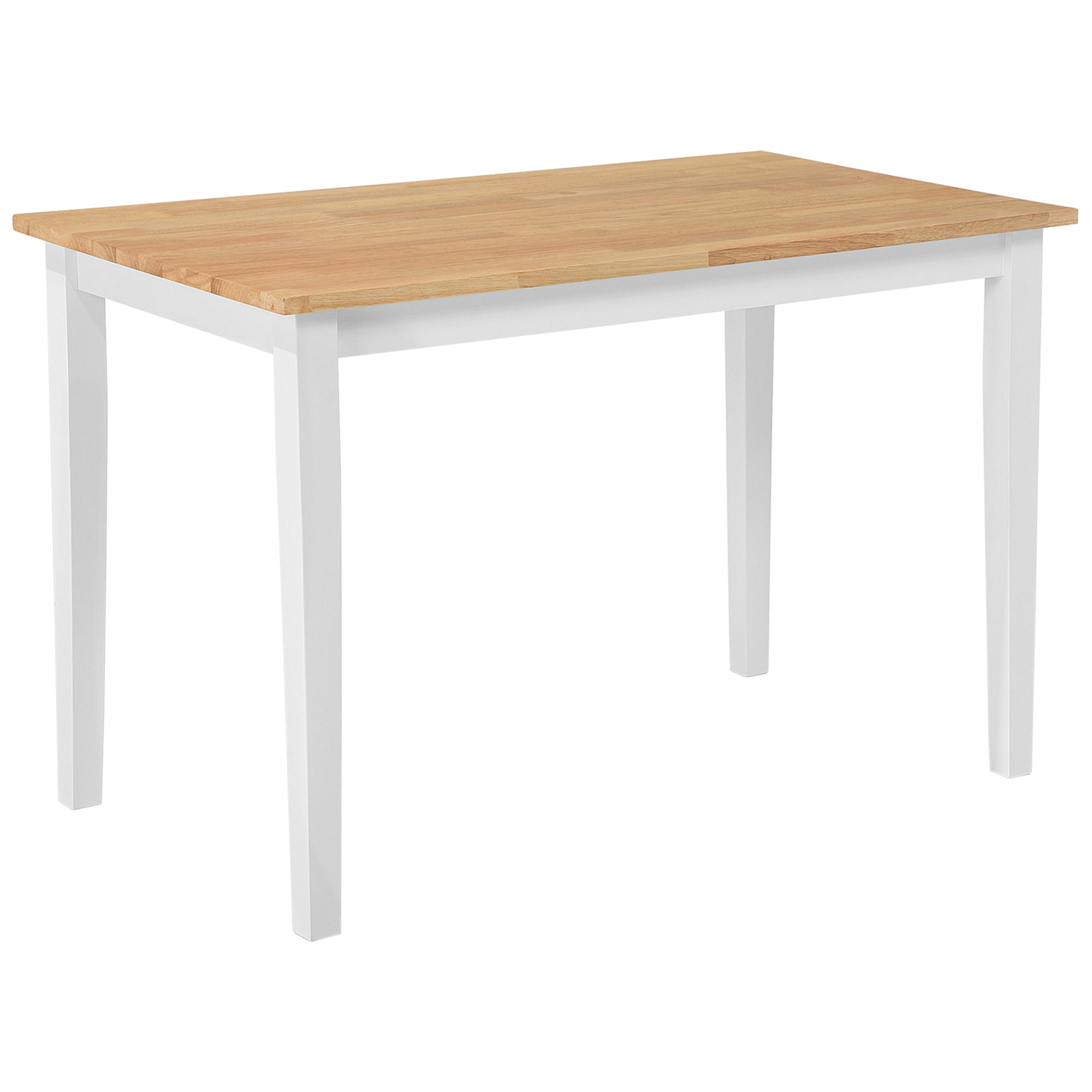 ESSTISCH 114/68/75 cm Weiß, Hellbraun Rechteckig Georgia - Weiß, Holz (115/68/75cm) - Beliani