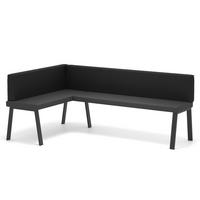 ECKBANK links MONO Y Kunstleder glatt, 128/168 cm Schwarz - Schwarz, Kunststoff/Textil (128/168cm) - Idohome