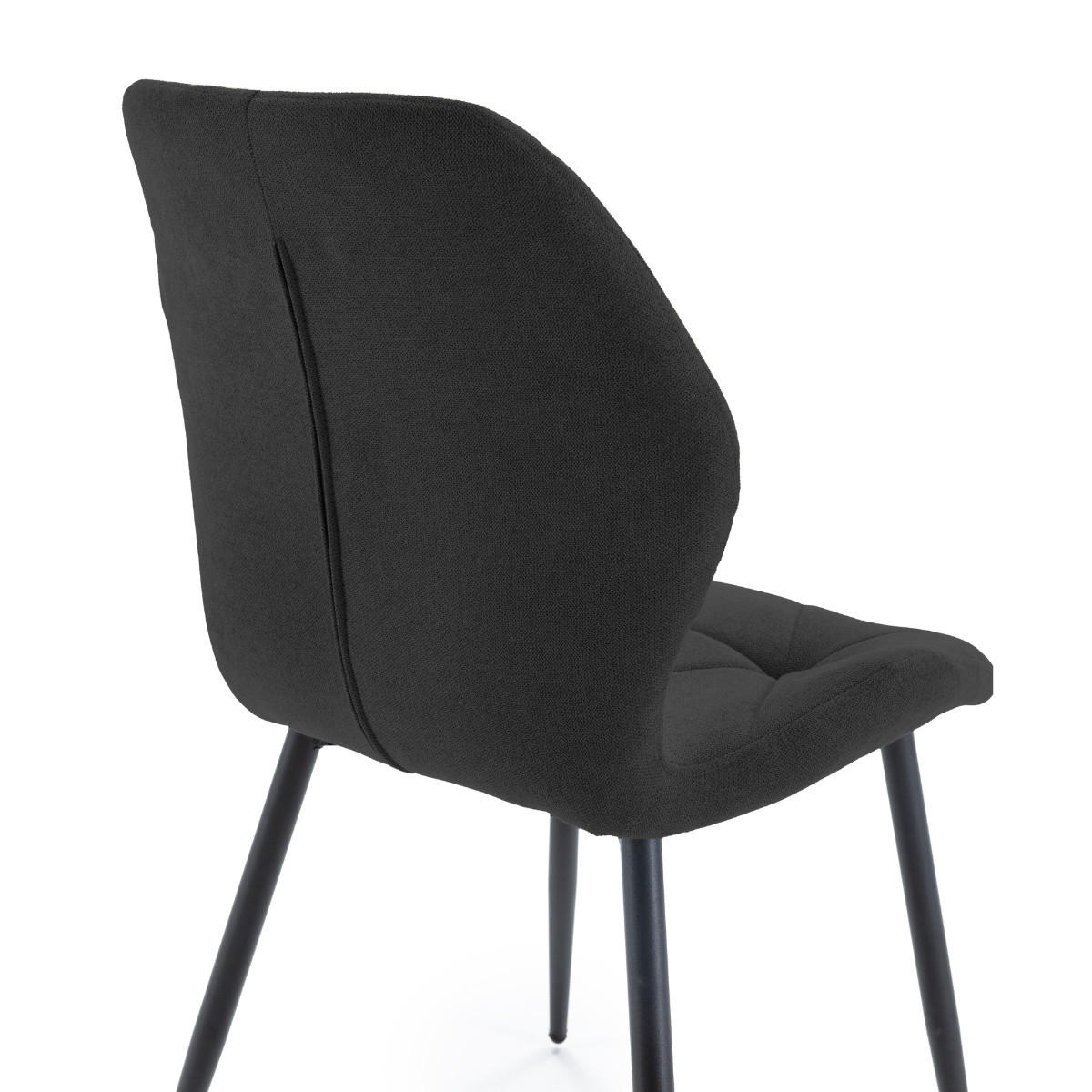 ESSZIMMERSTUHL Luna Schwarz 47/57/48 cm 4er-Set - Schwarz, Textil (57/48/47cm) - Calicosy