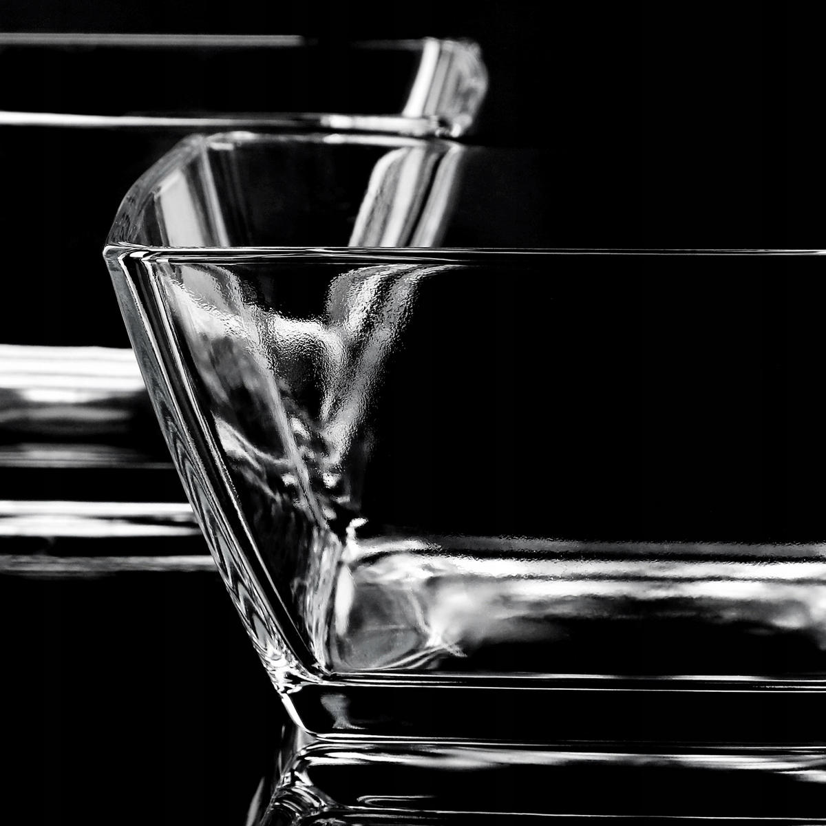 SALATSCHÜSSEL, Quadratisch, 19 cm, 2 Stück - Transparent, Glas (19cm) - KADAX