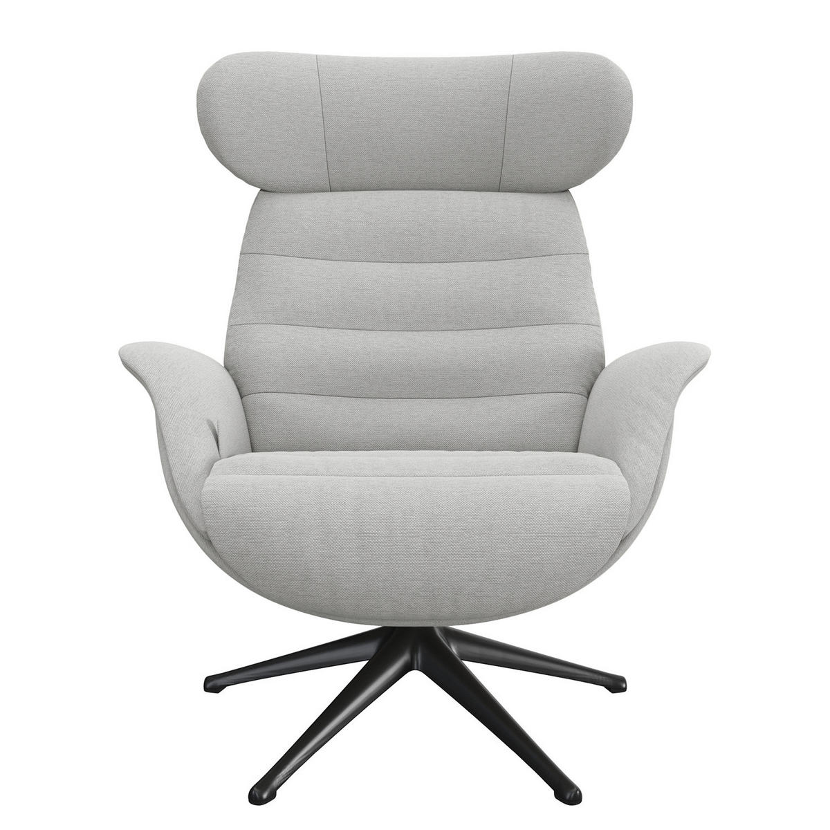 RELAXSESSEL - Hellgrau, Textil/Metall (90/107/90cm) - home24