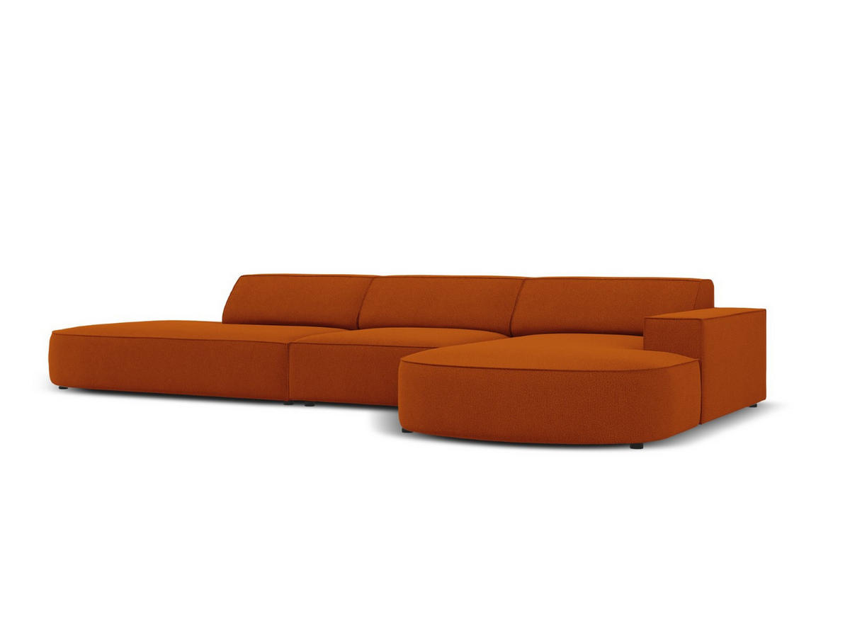 ECKSOFA rechts Jodie aus strukturiertem Stoff terrakotta 4 Sitzplätze - Terra cotta, Textil (166/342cm) - Micadoni