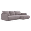 ECKSOFA mit Schlaffunktion Samt Stoff Violett - Lila/Flieder, Kunststoff/Textil (240/148cm) - Makamii