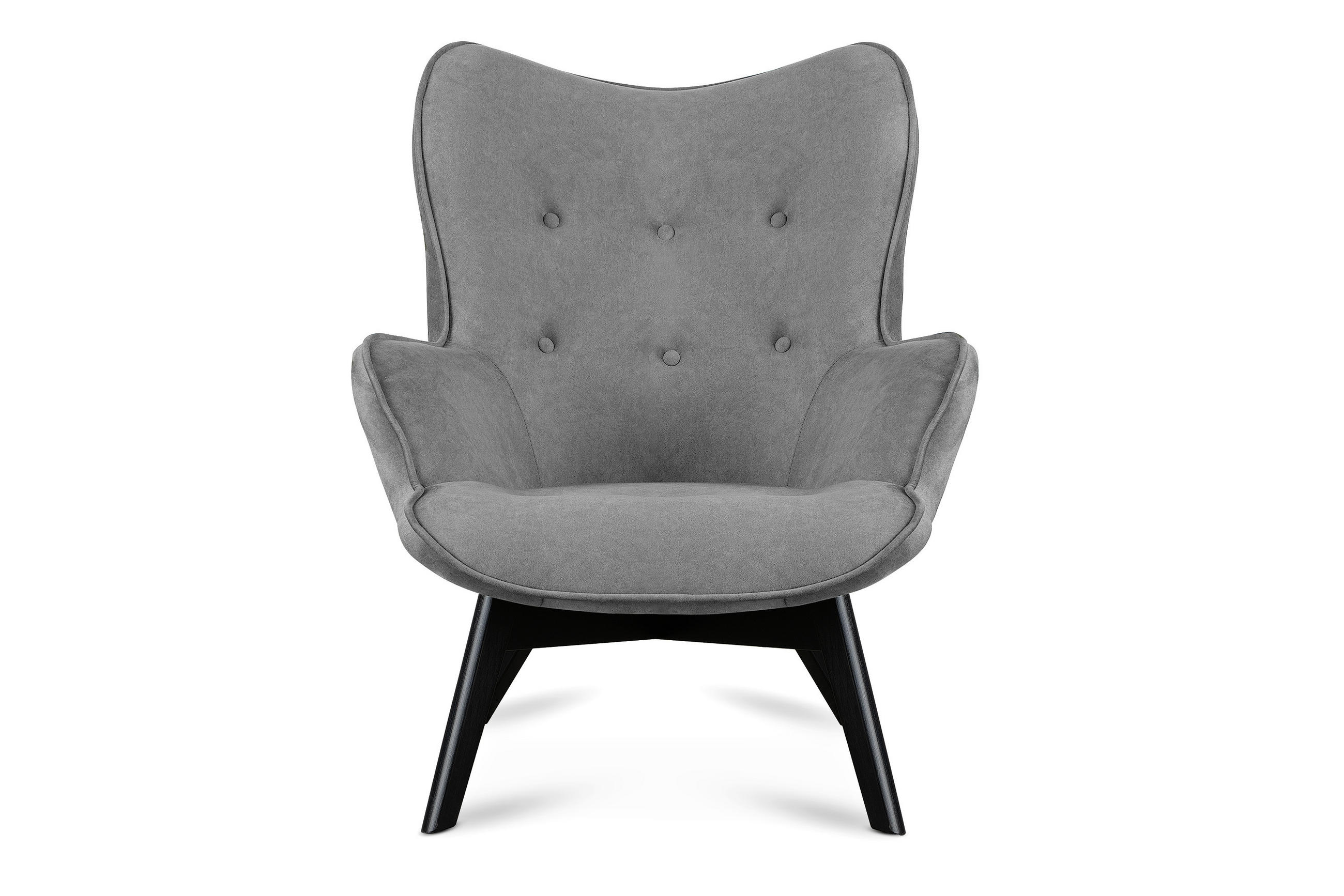 SESSEL GLORI mit Armlehnen, Grau - Schwarz/Grau, Holz/Textil (78/94/88cm) - KONSIMO®