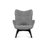 SESSEL GLORI mit Armlehnen, Grau - Schwarz/Grau, Holz/Textil (78/94/88cm) - KONSIMO®