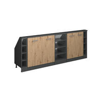 KUCHYŇSKÁ SKŘÍŇKA POD ŠIKMOU STŘECHU R-Line Dub Artisan/antracit - antracitová/dub artisan, kompozitní dřevo (210/81.6/46cm) - Vicco