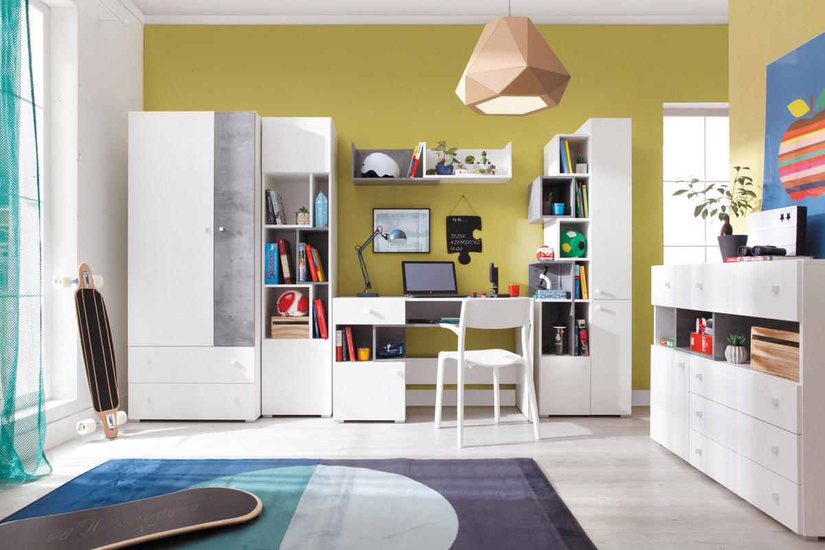 BÜCHERREGAL GALIA 45x40x190 cm, Regal Weiß - Weiß, Holzwerkstoff (45/190/40cm) - MASSENO