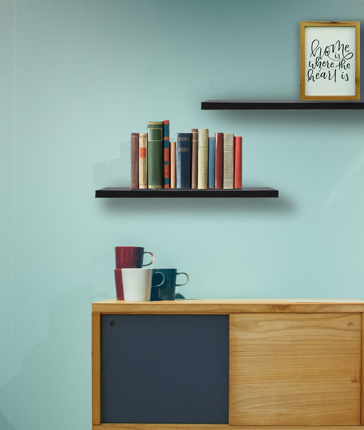 WANDREGALE SET, 2er Set Wengefarben 4/25/60 cm - Wengefarben, Holzwerkstoff (4/60/25cm) - Mobili Rebecca