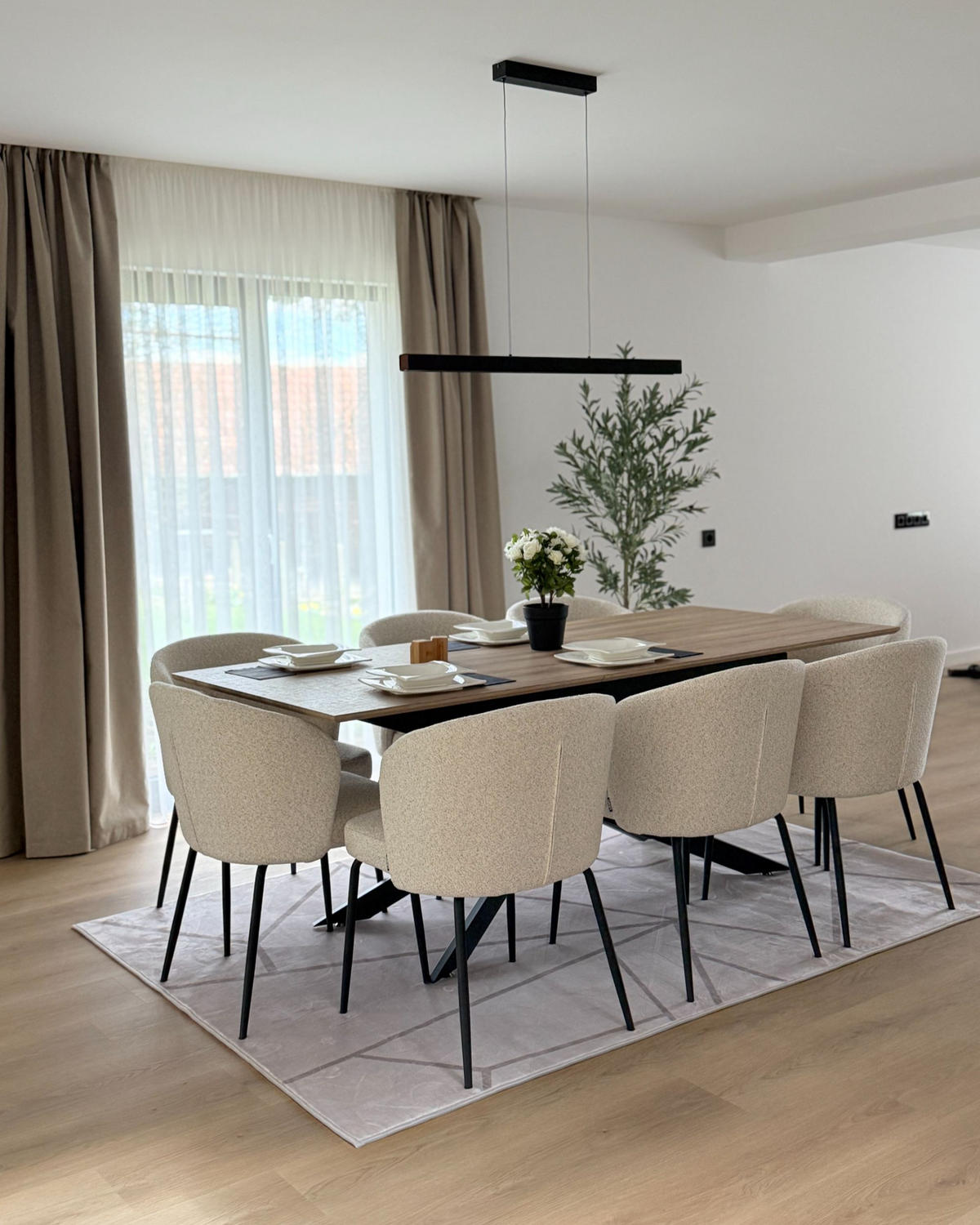 SCAUN DE BUCĂTĂRIE set de 2 bouclé bej deschis Zana - bej, material textil (55/80/56cm) - Beliani