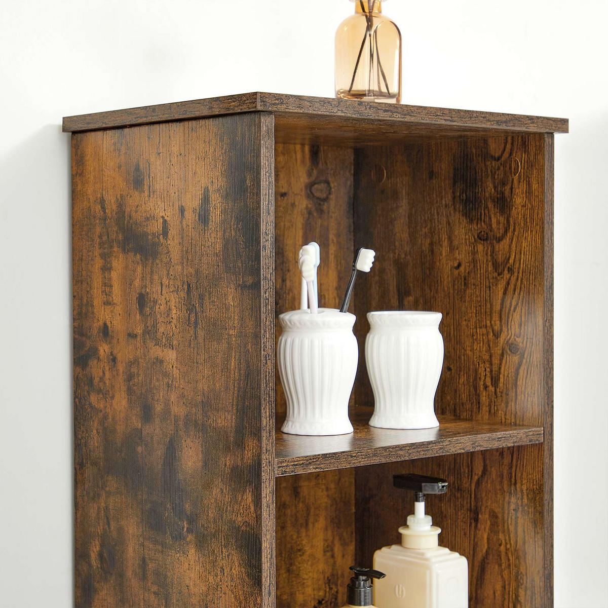 BADEZIMMERSCHRANK HOCHSCHRANK - Braun, Holzwerkstoff (30/167/40cm) - Hansiro