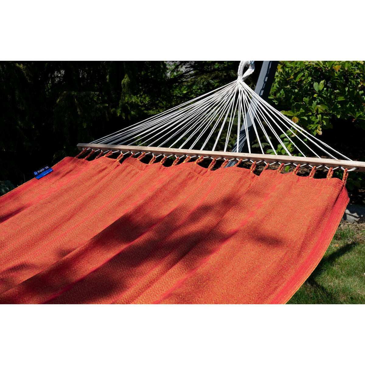 HÄNGEMATTE mit Gestell, 2 Personen, Stabhängematte, XL, 160 kg, Metall, Chili, einfache Montage - Rot, Metall (370/130/120cm) - Potenza