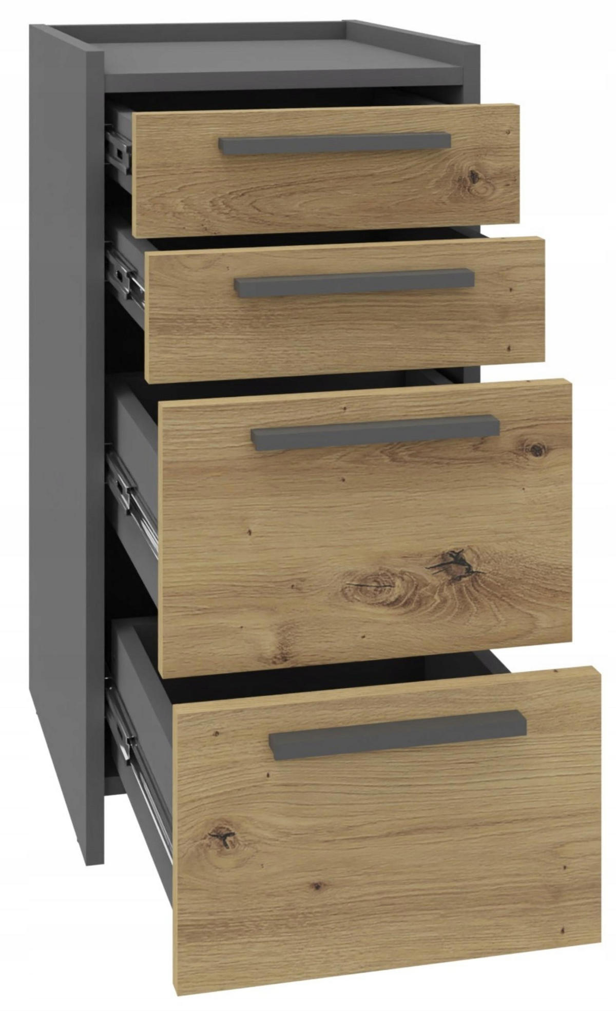 KOMMODE ALTIVO 2SW2SN Anthrazit-Artisan Eiche 36/35,6/70,4 cm - Anthrazit/Eiche Artisan, Holzwerkstoff (36/70.4/35.6cm) - Matkam Möbel