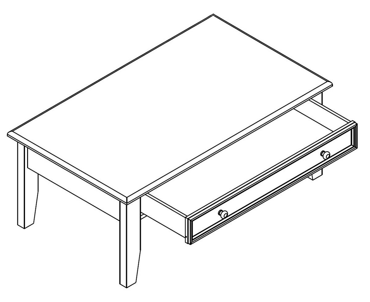 COUCHTISCH Belluno Elegante Kiefer weiß (RAL9010) lackiert / Kiefer gebeizt, Nussbaumfarben 122 / 70 / 48cm - Nussbaumfarben/Weiß, Holz/Metall (70/122/48cm) - Feldmann-Wohnen