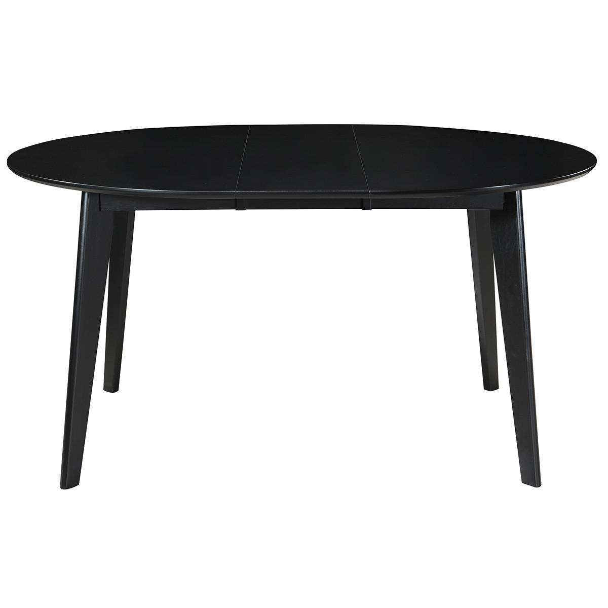 ESSTISCH Design Rund Ausziehbar Schwarz L120-150 LEENA - Schwarz, Holz (150/120/75cm) - Miliboo