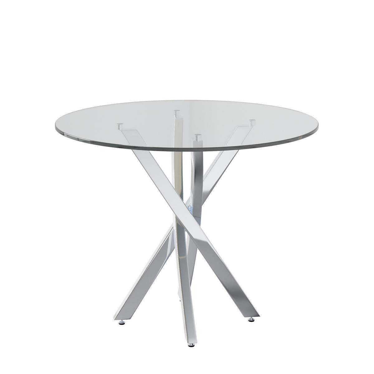 JEDÁLENSKÝ stôl 80/80 cm, sklo, strieborný - strieborná, sklo (80/80/75cm) - BEAOK