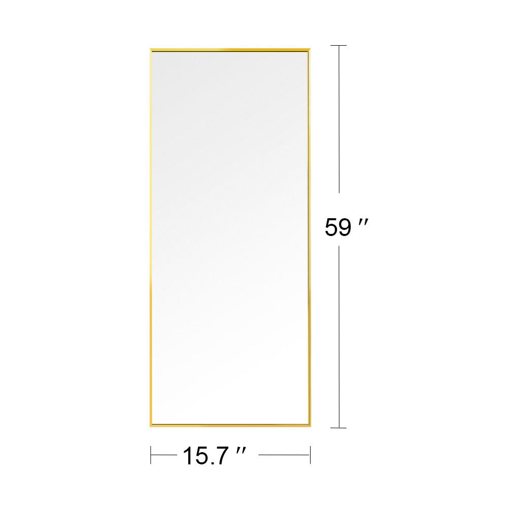 WANDSPIEGEL Ganzkörperspiegel, Rechteckiger Ankleidespiegel - Goldfarben, Metall (40/150/5cm) - Joyfair