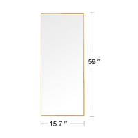 WANDSPIEGEL Ganzkörperspiegel, Rechteckiger Ankleidespiegel - Goldfarben, Metall (40/150/5cm) - Joyfair