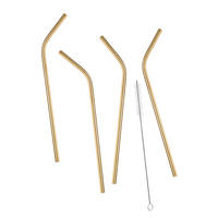 TRINKHALME (5-teilig) Manhattan Lounge - Goldfarben, Metall (7/0.7cm) - Butlers