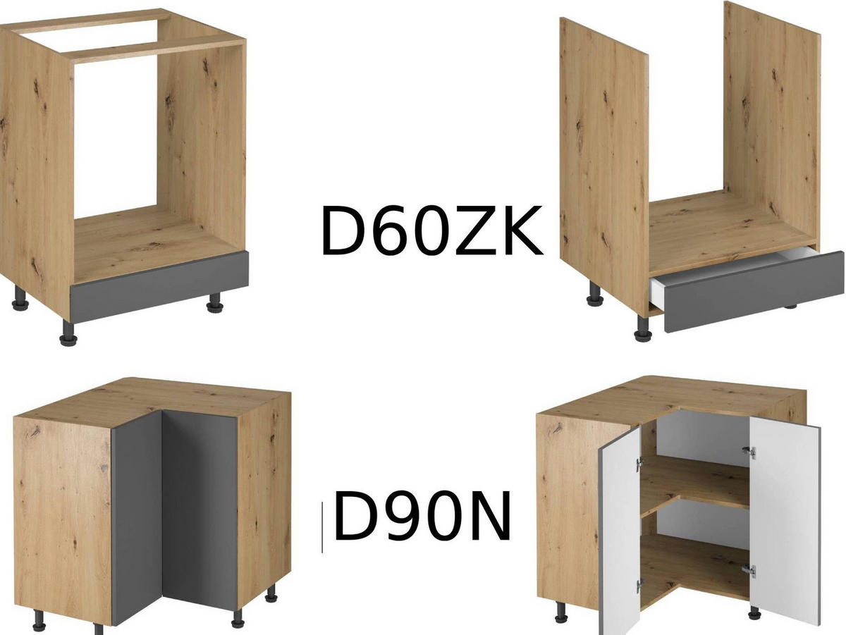 WINKELKÜCHE 330 x 210 cm Langen K53-M330 in Grau/Matt - Grau, Holz (330/212/210cm)