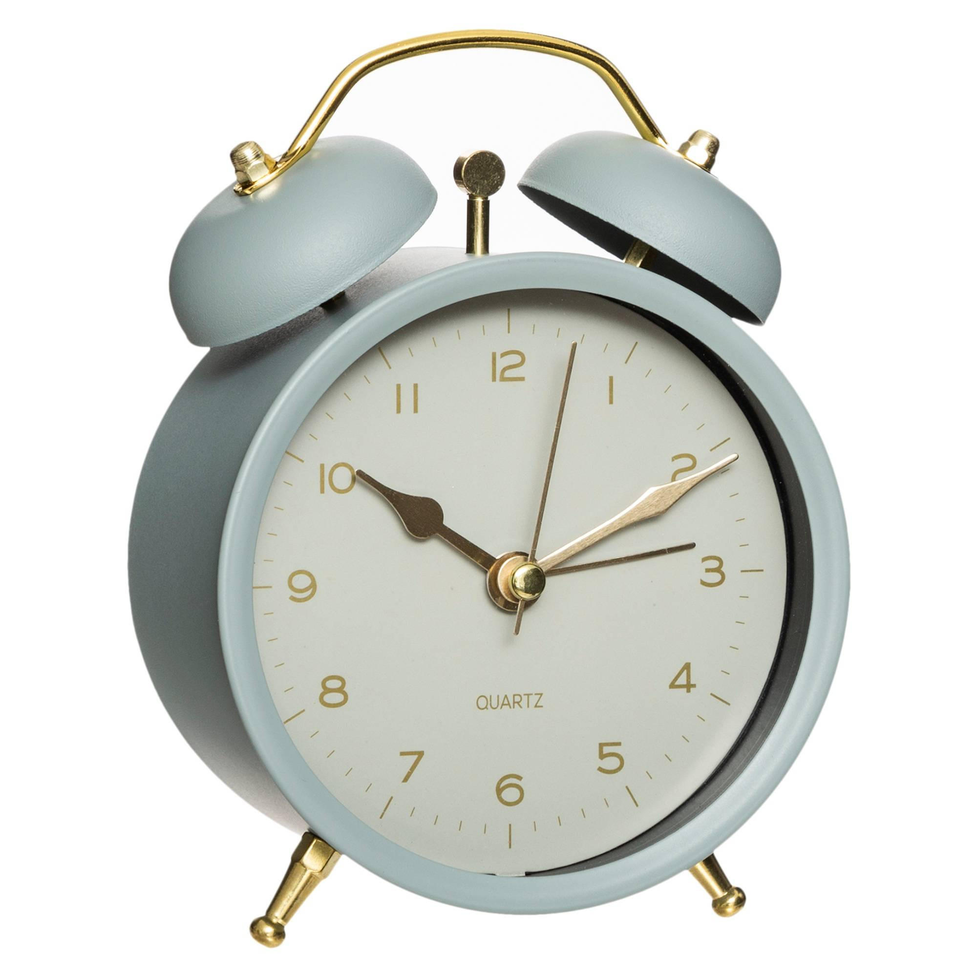 WECKER mit goldenen Uhrzeigern 10/5,5/13,5 cm - Blau, Metall (5.5/13.5/10cm) - Atmosphera Createur d´interieur