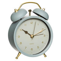 WECKER mit goldenen Uhrzeigern 10/5,5/13,5 cm - Blau, Metall (5.5/13.5/10cm) - Atmosphera Createur d´interieur