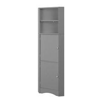 BADEZIMMERSCHRANK 36.5x36.5x155cm in Grau, wasserdicht & kippsicher - Grau, Holzwerkstoff (36.5/155/36.5cm) - Modfu