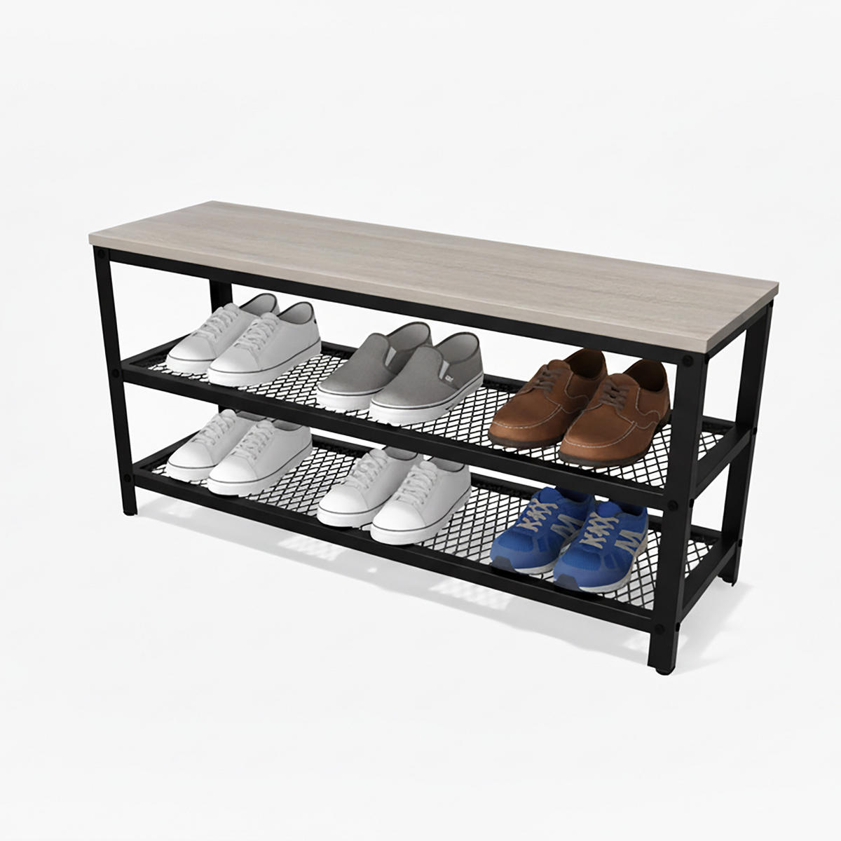 SCHUHBANK - Multicolor, Holzwerkstoff/Kunststoff (100/45/30cm) - Relaxdays