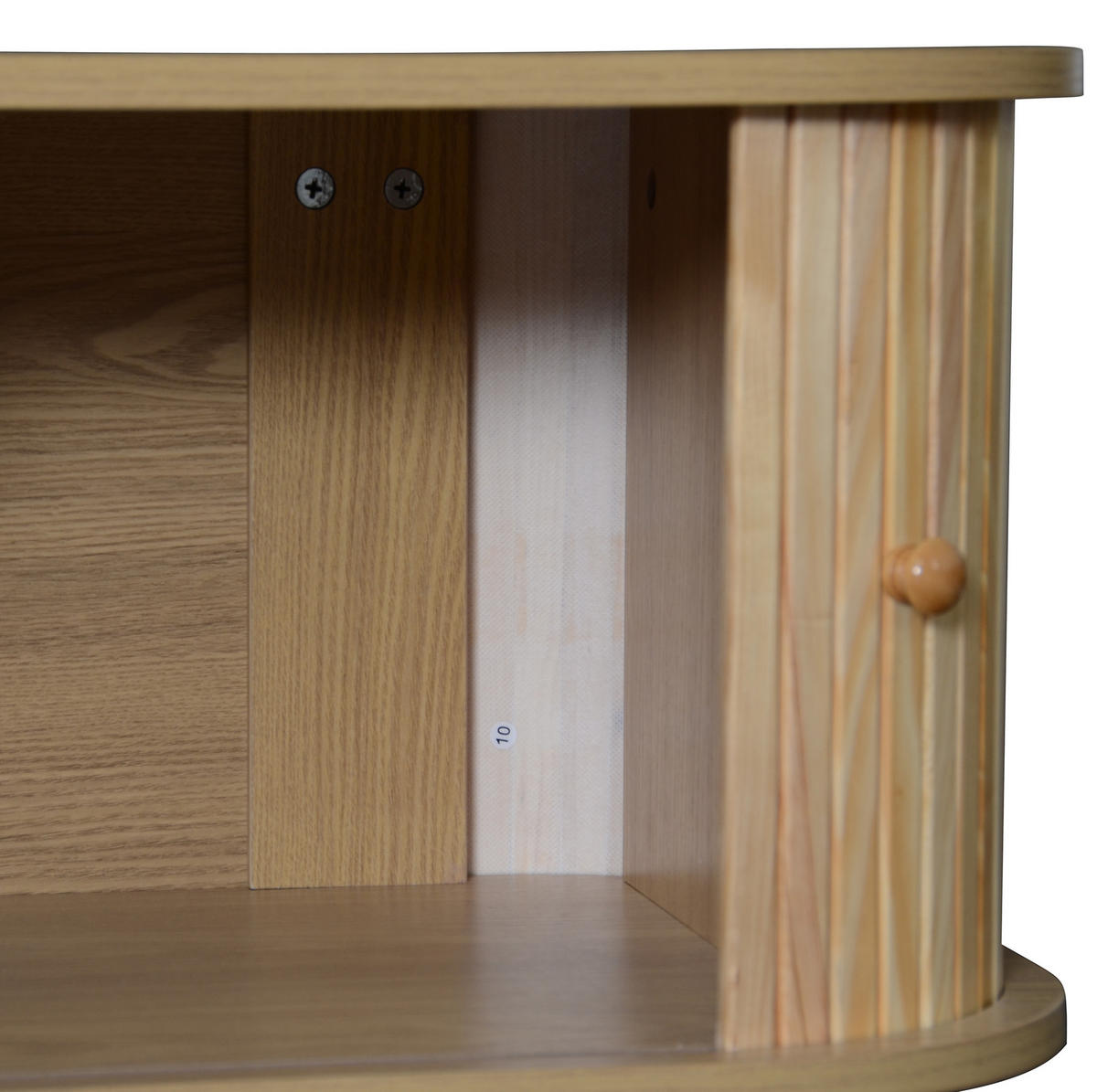 LOWBOARD 170/39,5/46 cm aus Holzwerkstoff und Massivholz mit Rattanfronten Natur - Eichefarben, Holzwerkstoff (170/46/39.5cm) - Modenvie