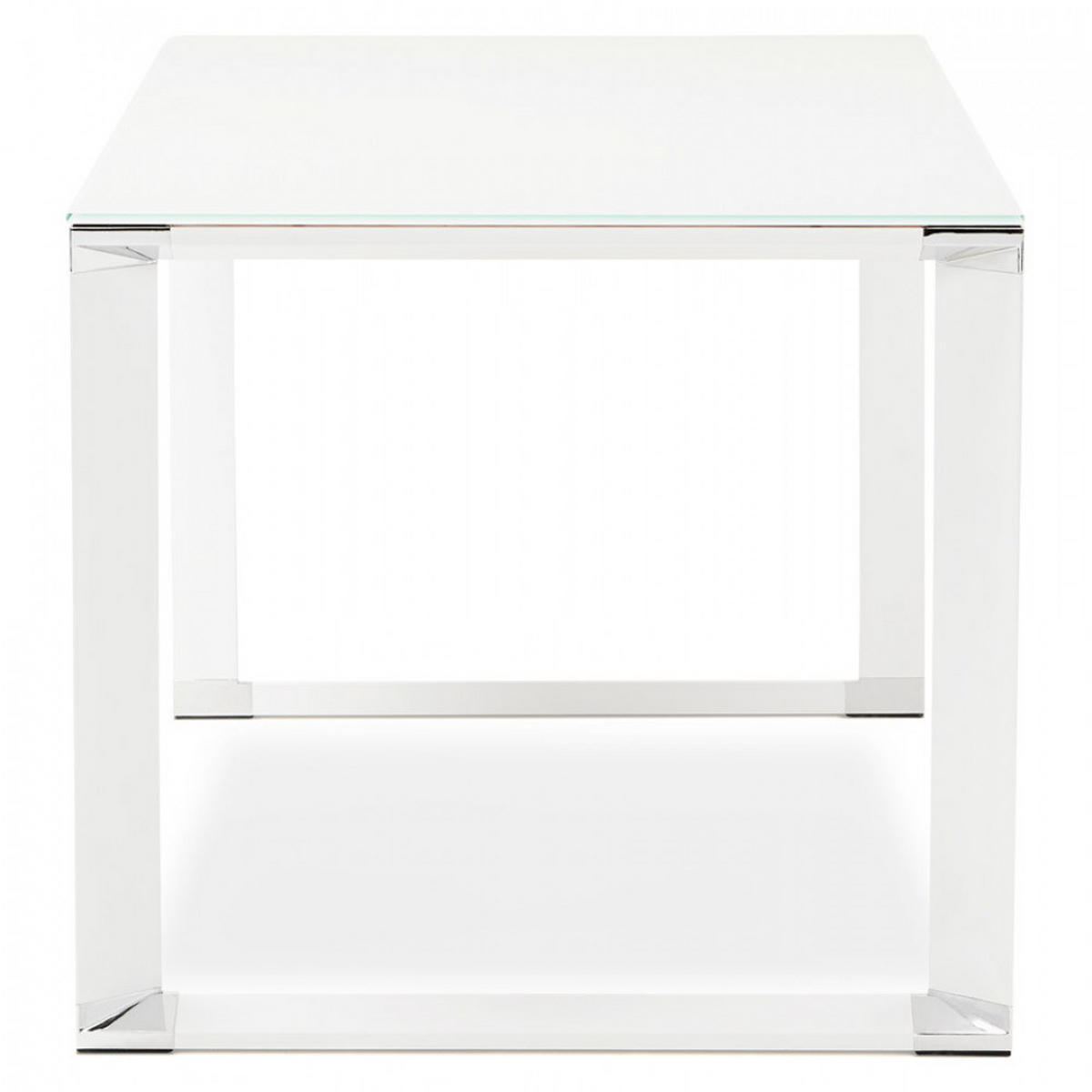 SCHREIBTISCH Weiß 160x80x73 cm - Weiß, Glas/Metall (160/80/73cm) - AlterEgo