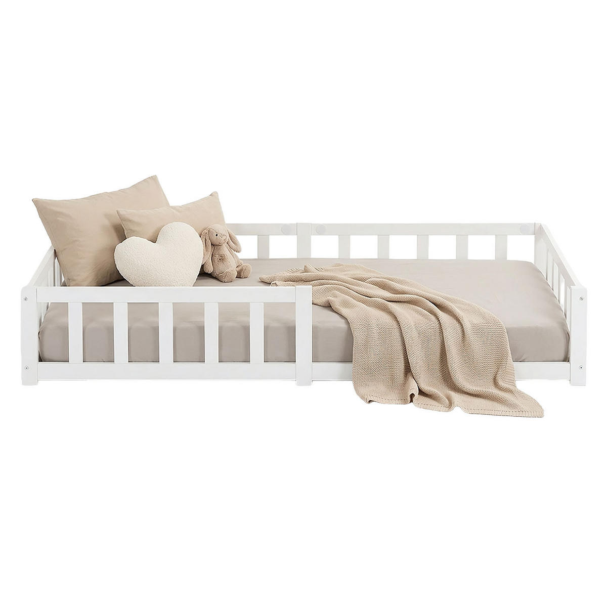BODENBETT weiß 90/200 cm - Weiß, Holz (90/200cm) - Homestyle4u