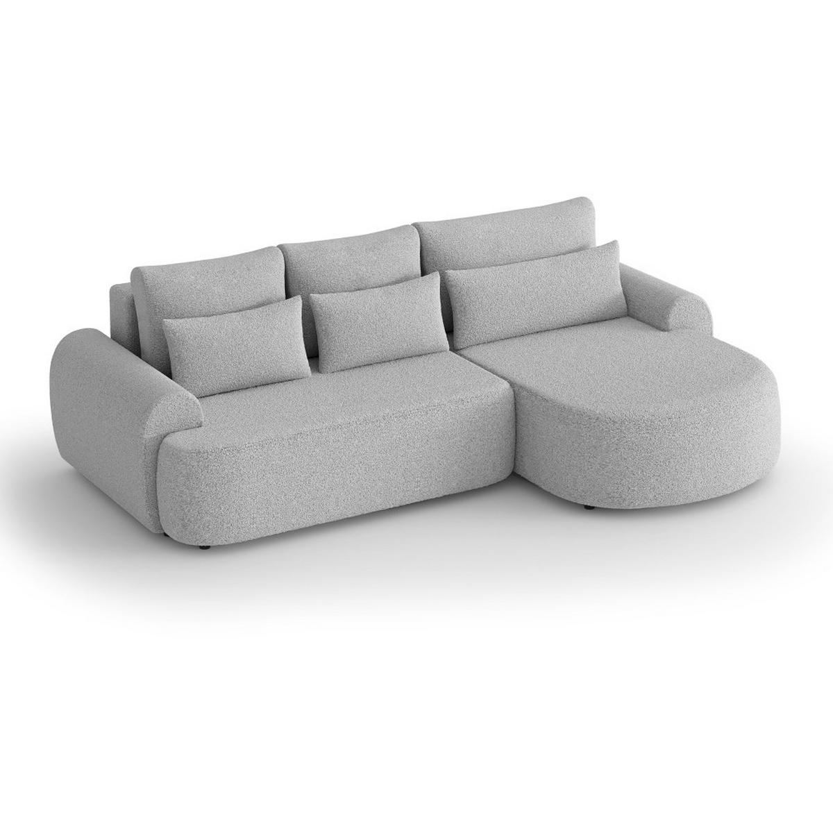 ECKSCHLAFSOFA Olivio L Hellgrau, rechts - Hellgrau/Schwarz, Kunststoff/Textil (266/170cm) - Beautysofa
