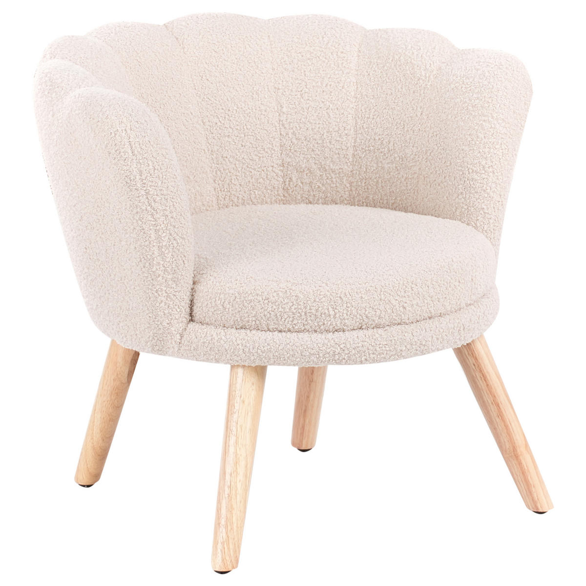 KINDERSESSEL Bouclé Hellbeige Halby - Beige, Textil (60/54/54cm) - Beliani