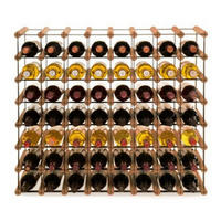 WEINREGAL Vinotega Mod Metal 72,5x82,5x24,5 cm 8x7 Flaschen Massives Kiefernholz Braun Geölt - Braun, Holz (82.5/72.5/24.5cm) - PROREGAL
