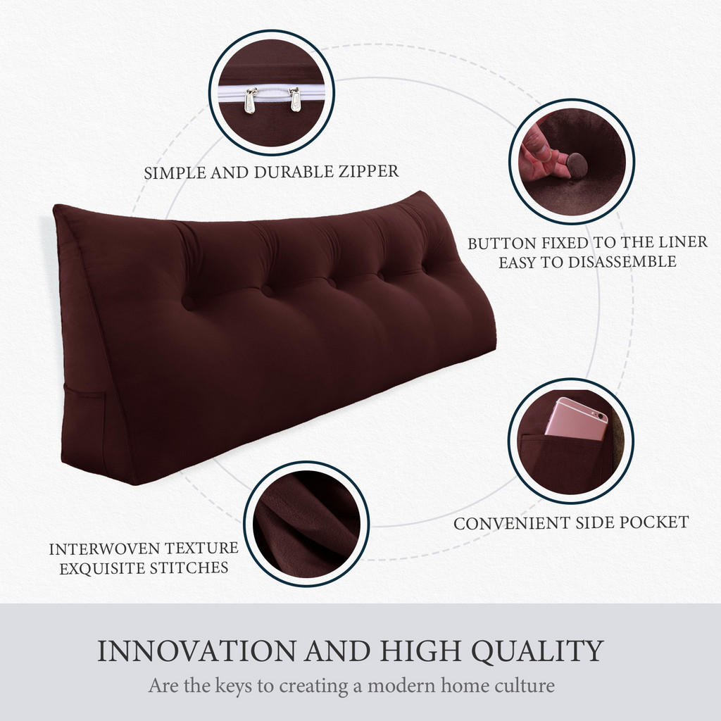 Thumbnail - Vercart Rückenkissen, Haselnuss, Textil, Füllung: Hohlfaser, Dreieckig, 50x120 cm, Hergestellt in Europa, Wohntextilien,...