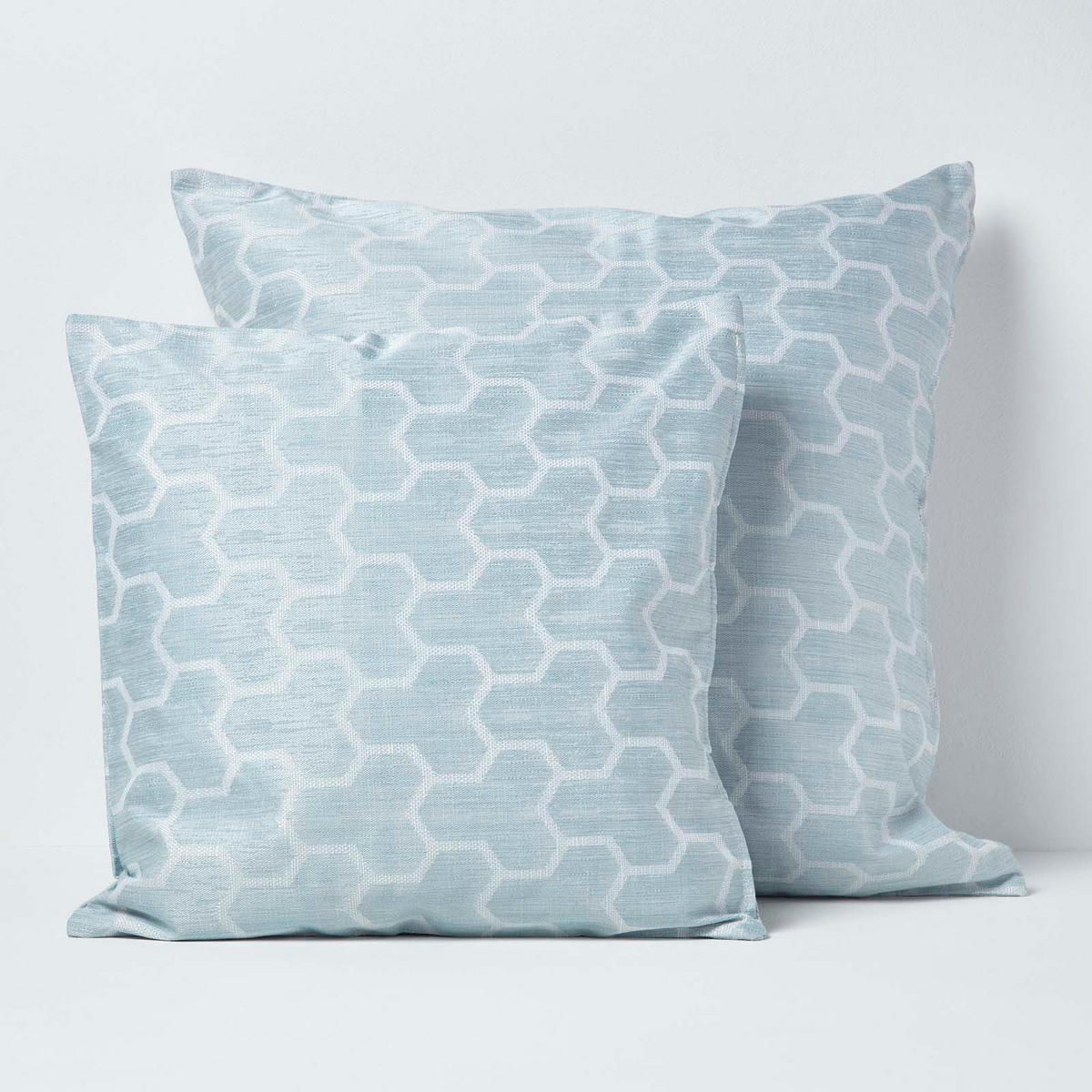 KISSENHÜLLE Jacquard geometrisch 45/45 cm - Blau, Textil (45/45cm) - Homescapes