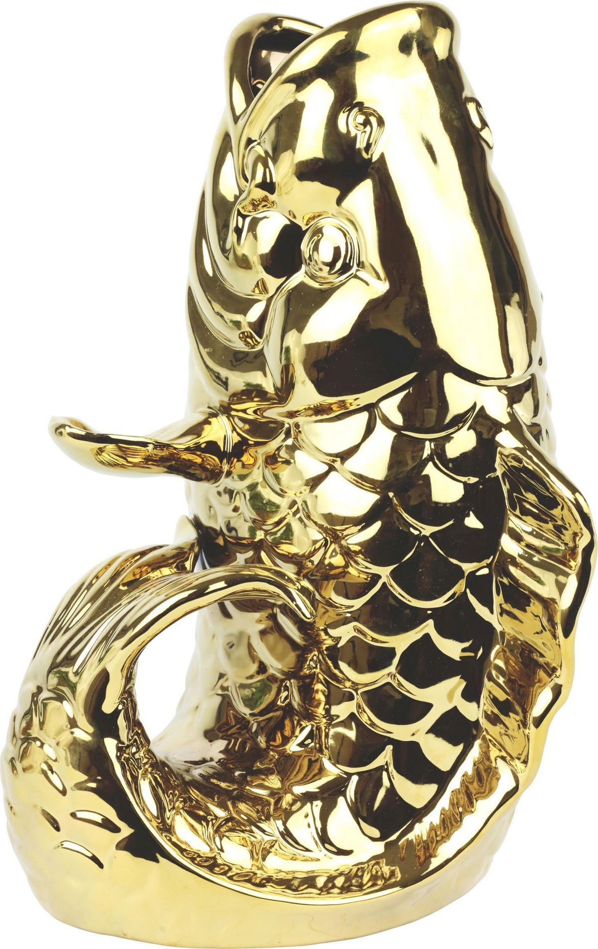 VASE Lucky Fish Goldfarben - Weiß, Keramik (30cm) - FURNARO