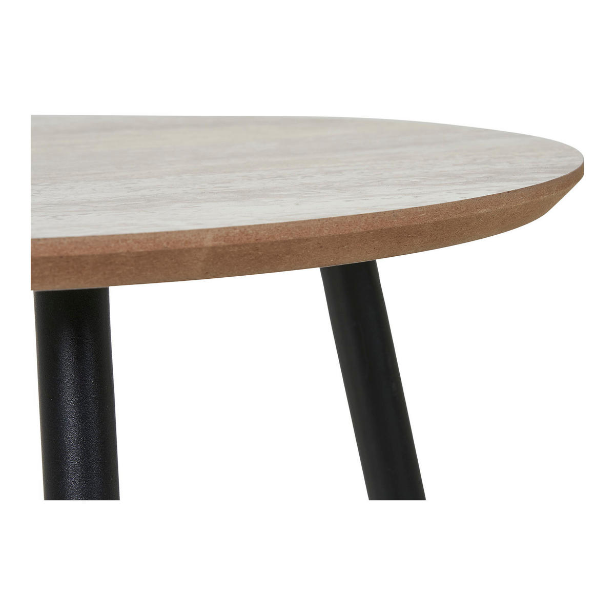 COUCHTISCH Aalst Stahl, MDF Schwarz / Beige - Dunkelgrau, Holzwerkstoff (55/55/45cm) - tinkaro