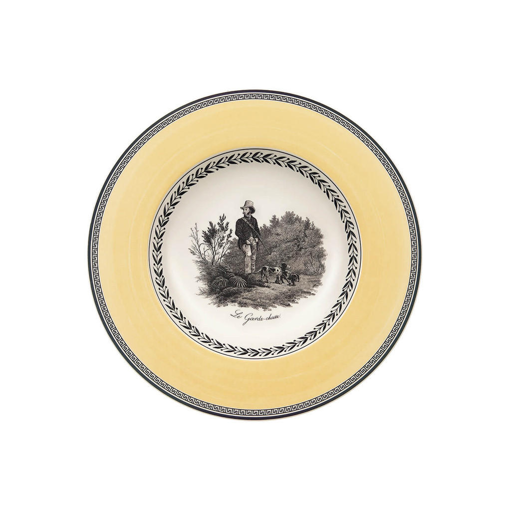 SUPPENTELLER Audun Chasse weiß-grau-gelb ø 24,2 cm - Gelb/Weiß, Keramik (24.2cm) - Villeroy & Boch