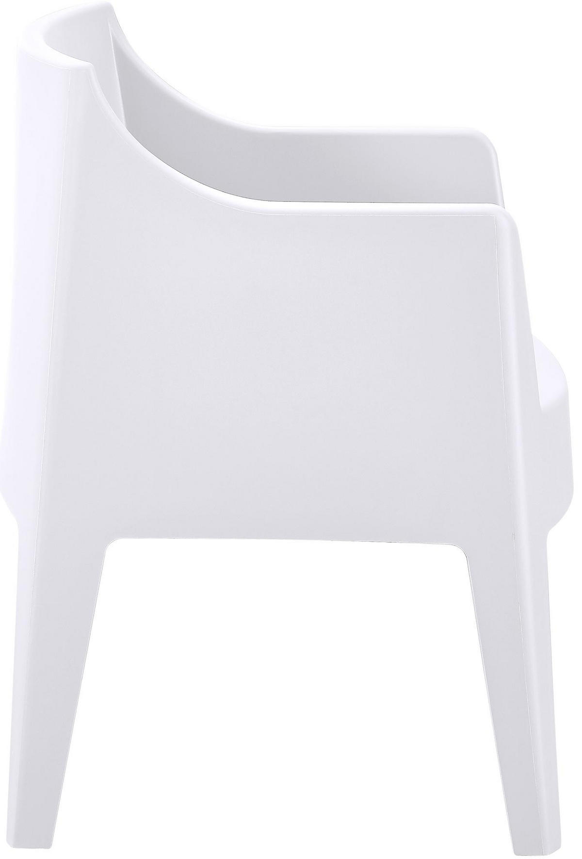 GARTENSTUHL Henri 4er Set 73x57x78cm Kunststoff Weiß Stapelstuhl - Weiß, Kunststoff (73/78/57cm) - DELUKE