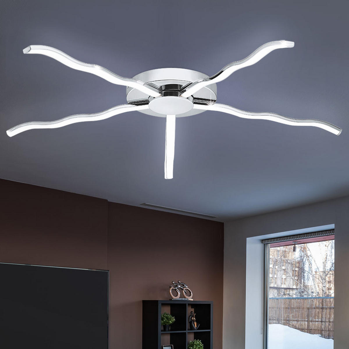 LED DECKENLEUCHTE Roncade Silber Chrom - Silberfarben, Metall (78.5/78.5/6cm)