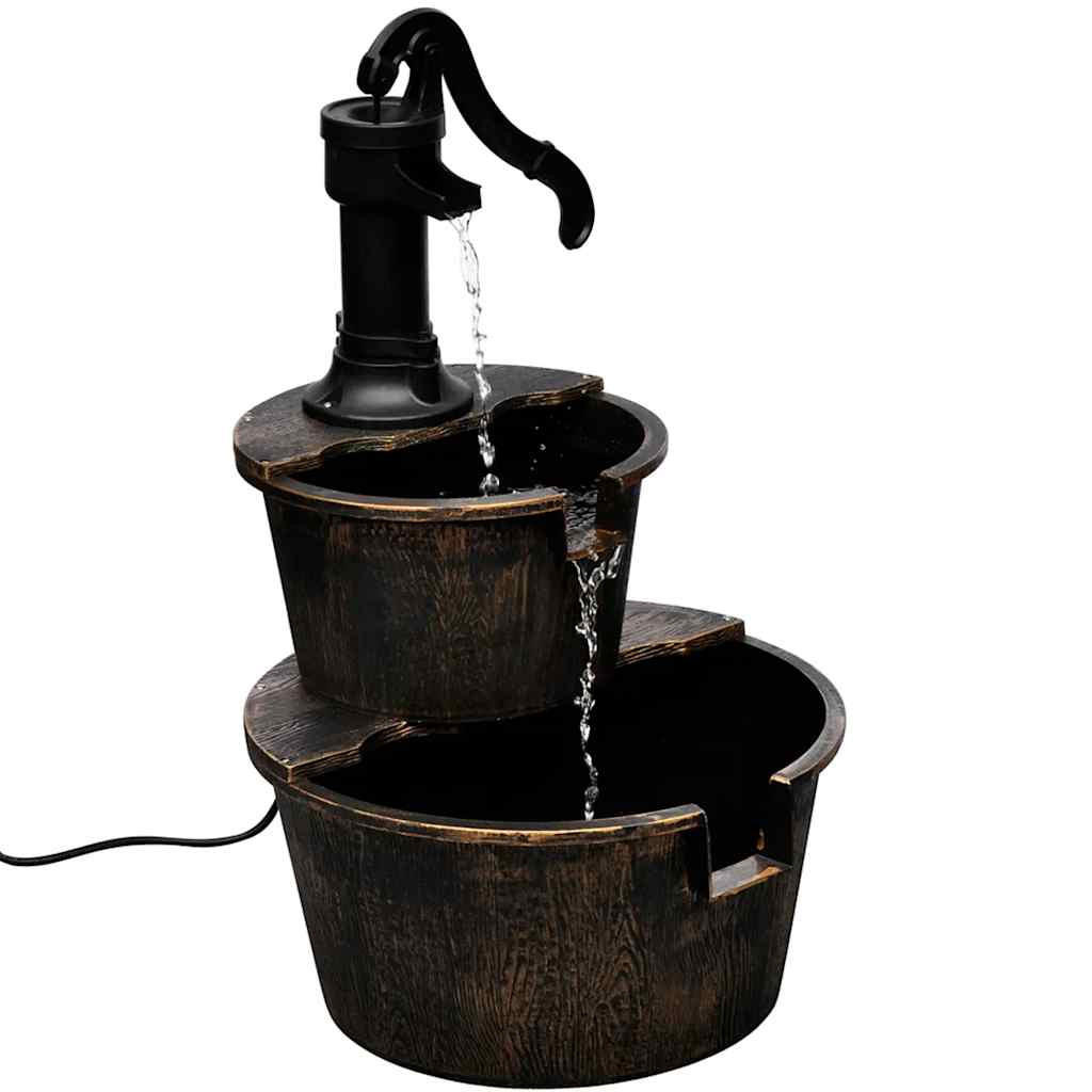 KASKADENBRUNNEN Handwasserpumpe-Design - Bronzefarben, Kunststoff (41/47/69cm) - vidaXL