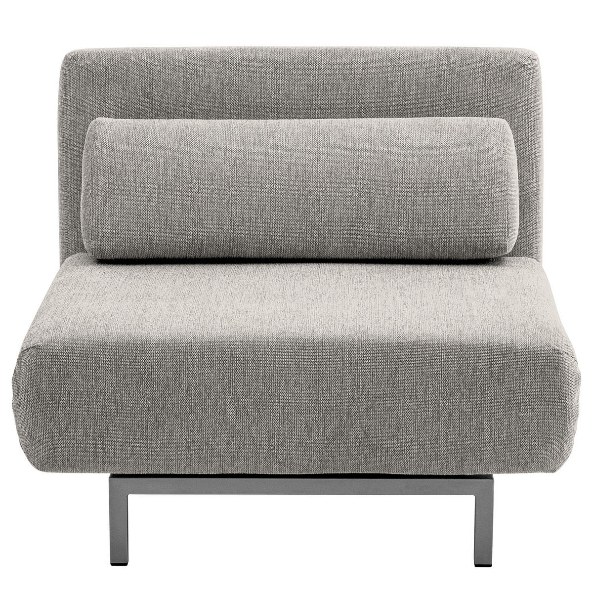 SCHLAFSESSEL - Silberfarben/Hellgrau, Textil/Metall (92/80/81cm) - home24