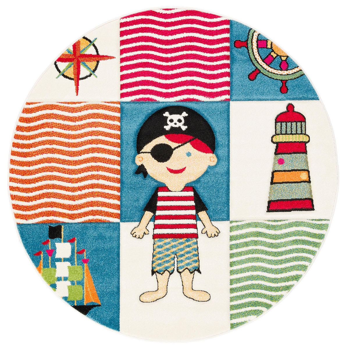 KINDER TEPPICH SAVONA KIDS PIRATENWELT RUND - Multicolor, Textil (160/160cm) - Pergamon