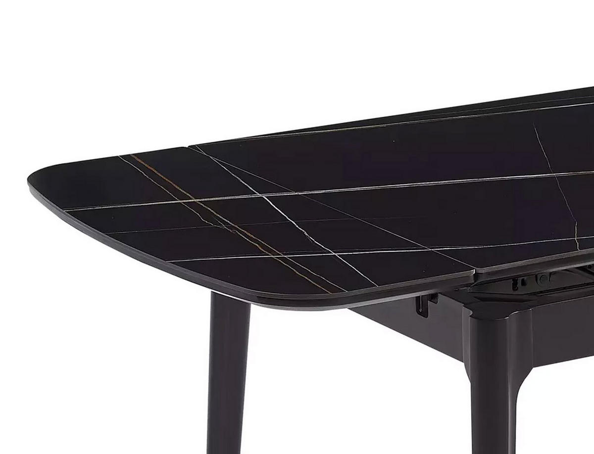 ESSTISCH Sento Schwarz Marmor / Schwarz 120-180 / 80 / 76cm - Schwarz, Holz/Keramik (80/180/76cm) - Feldmann-Wohnen