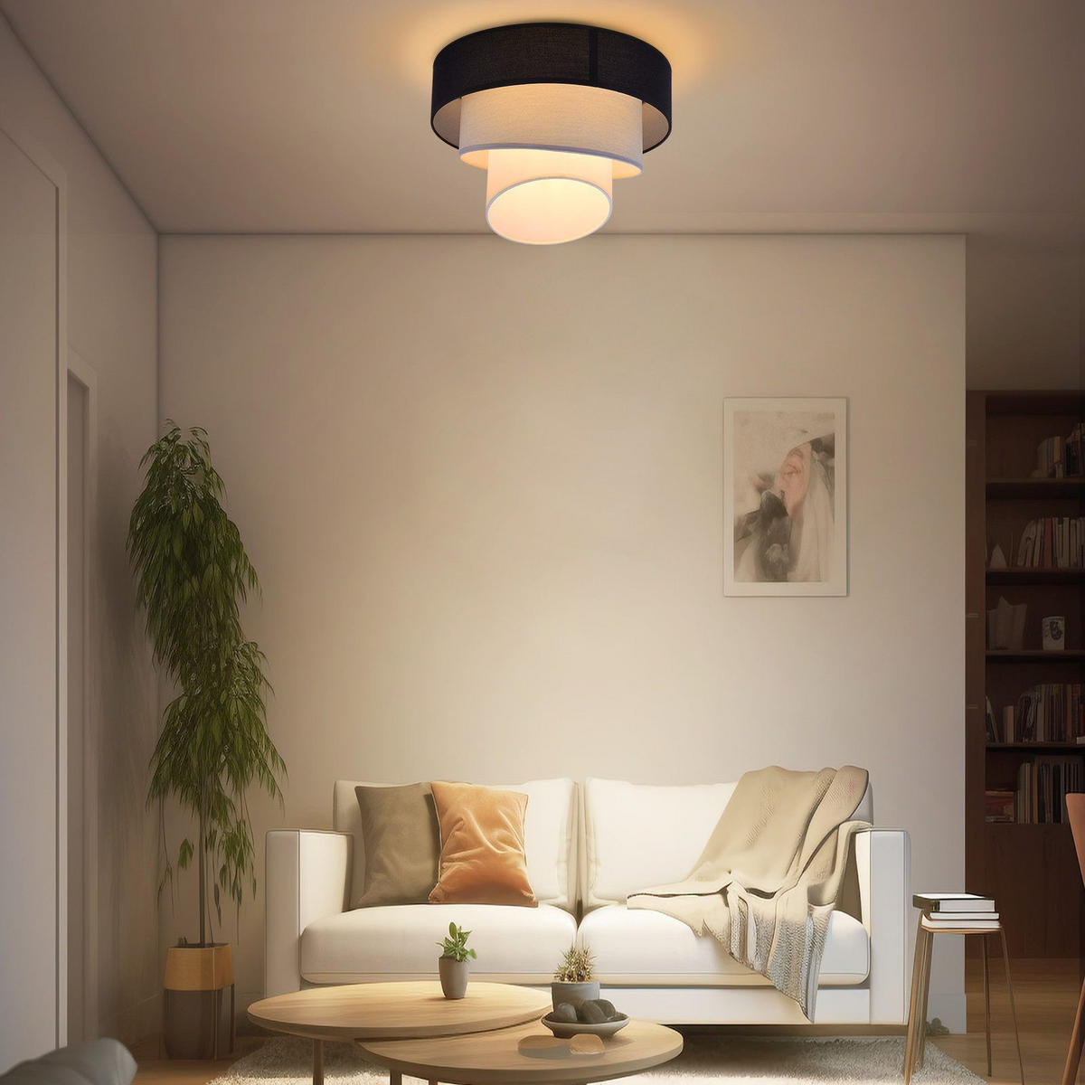 DECKENLEUCHTE Lassiter 40/40/29cm - Schwarz, Metall (40/40/29cm) - Nettlife