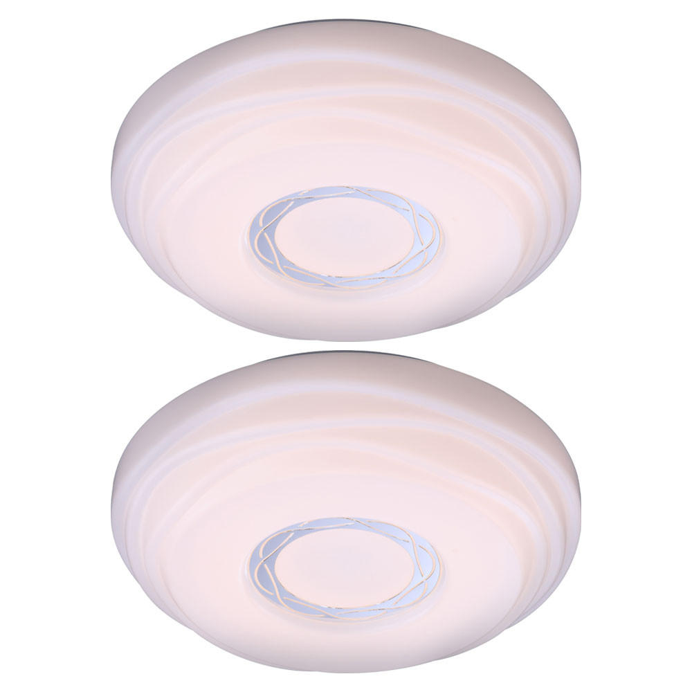 LED DECKENLEUCHTE MALIK Metall Weiß 2er Set - Weiß, Metall (34/34/9cm) - Globo Lighting