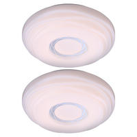 LED DECKENLEUCHTE MALIK Metall Weiß 2er Set - Weiß, Metall (34/34/9cm) - Globo Lighting