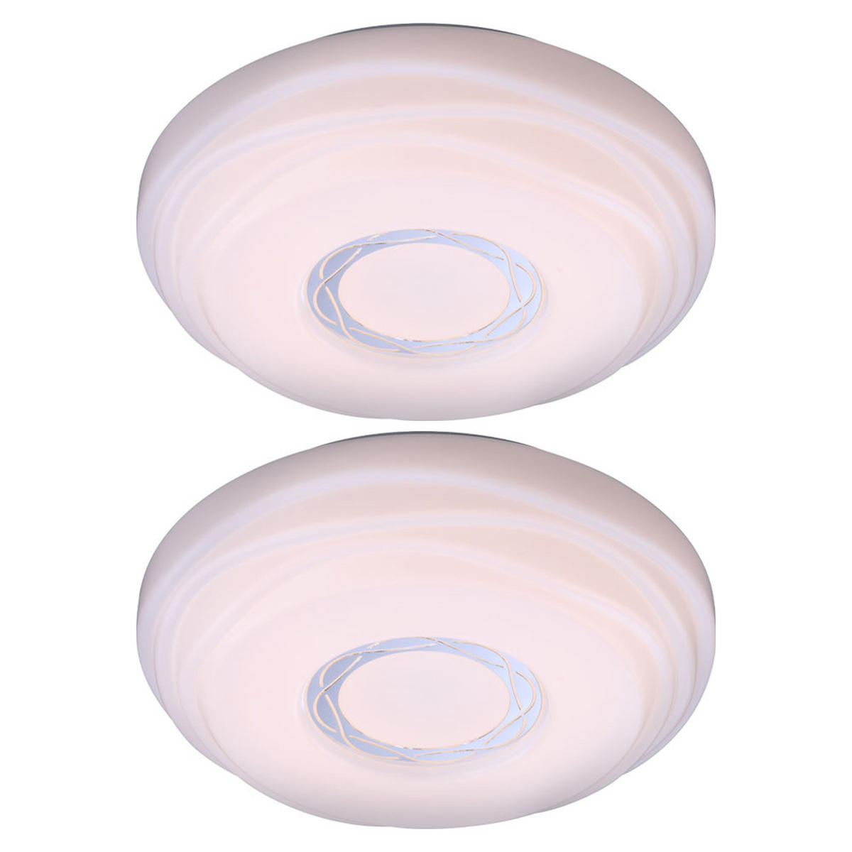 LED DECKENLEUCHTE MALIK Metall Weiß 2er Set - Weiß, Metall (34/34/9cm) - Globo Lighting