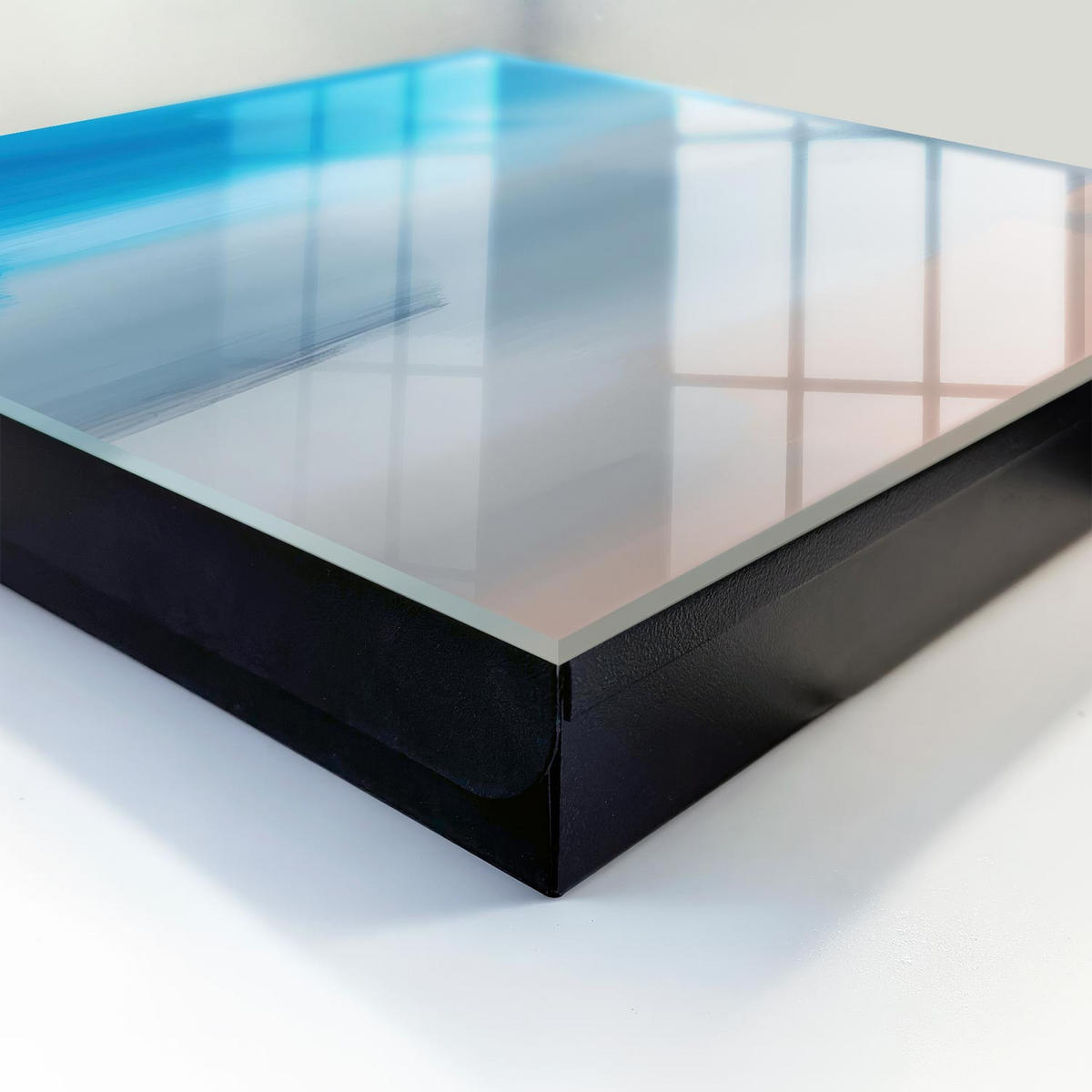 SCHLÜSSELBOX Schwarz 30x30 cm- Türöffnung nach rechts - Relaxierender Gradient - Blau, Metall (30/30/5cm) - TULUP